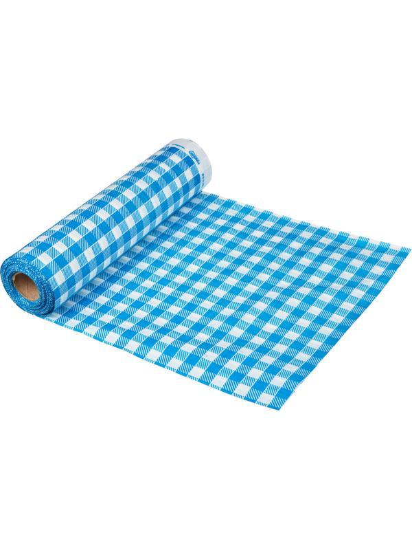 Скатерть одноразовая Luscan, 120х200см 6шт/рулон, синяя клетка