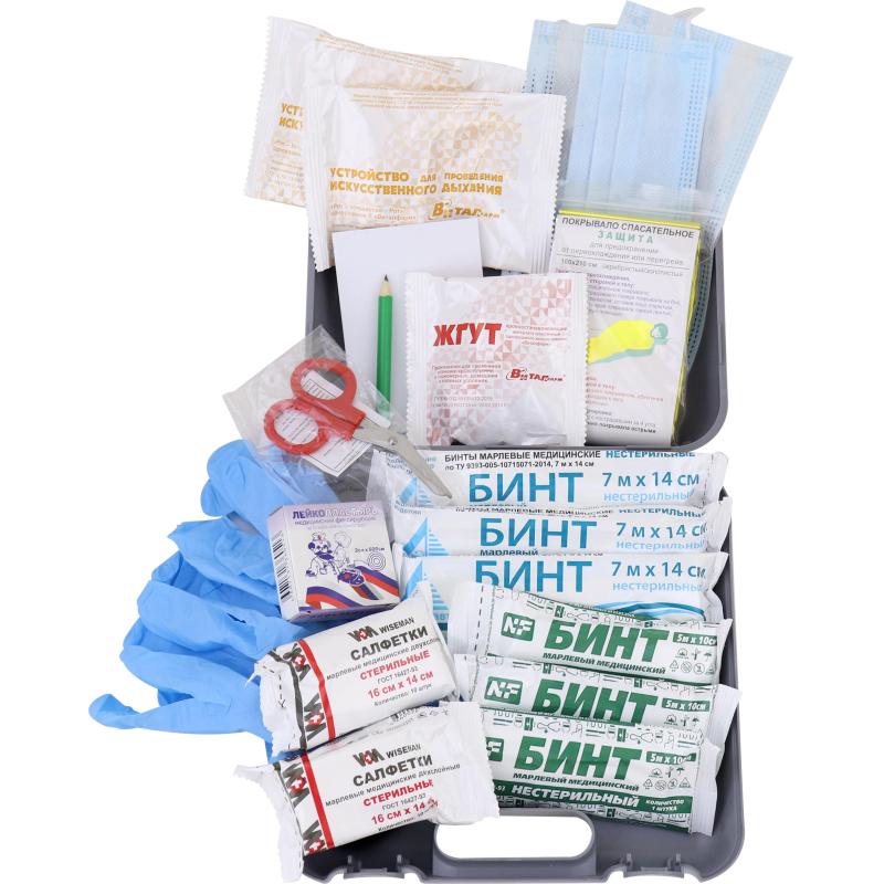 Аптечка первой помощи автомобильная ф.10. 54160 пр. №260н пластик.бокс