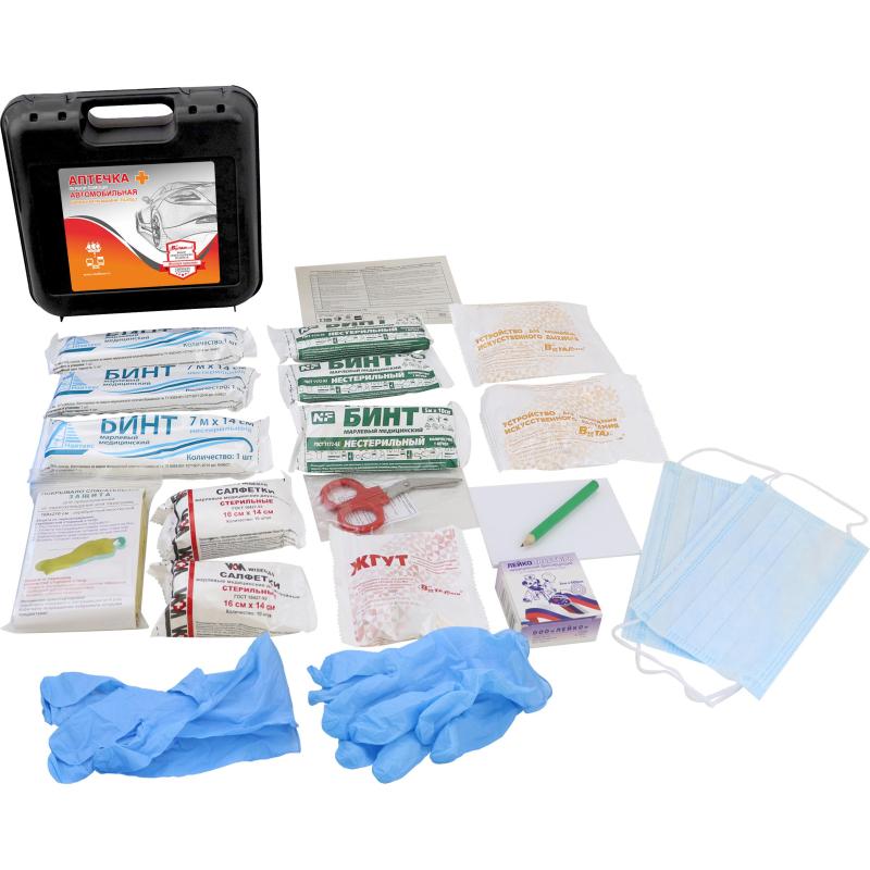 Аптечка первой помощи автомобильная ф.10. 54160 пр. №260н пластик.бокс