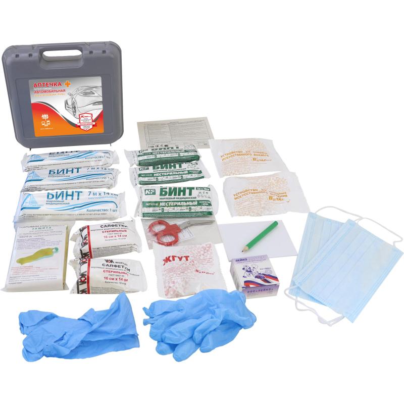 Аптечка первой помощи автомобильная ф.10. 54160 пр. №260н пластик.бокс