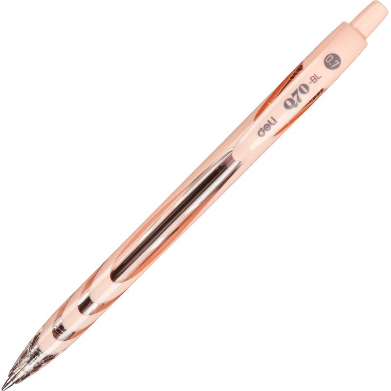 Ручка шариковая автомат. Deli  шарик0,7мм,нескольз,син, в асс EQ70-BL