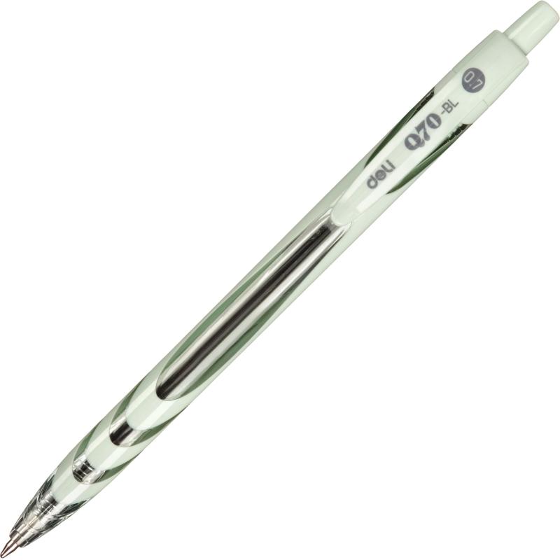 Ручка шариковая автомат. Deli  шарик0,7мм,нескольз,син, в асс EQ70-BL