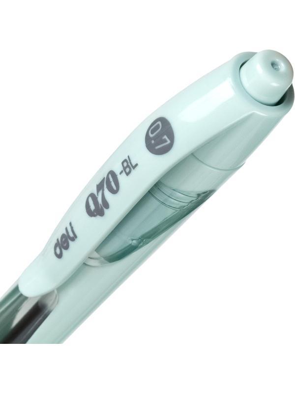 Ручка шариковая автомат. Deli  шарик0,7мм,нескольз,син, в асс EQ70-BL