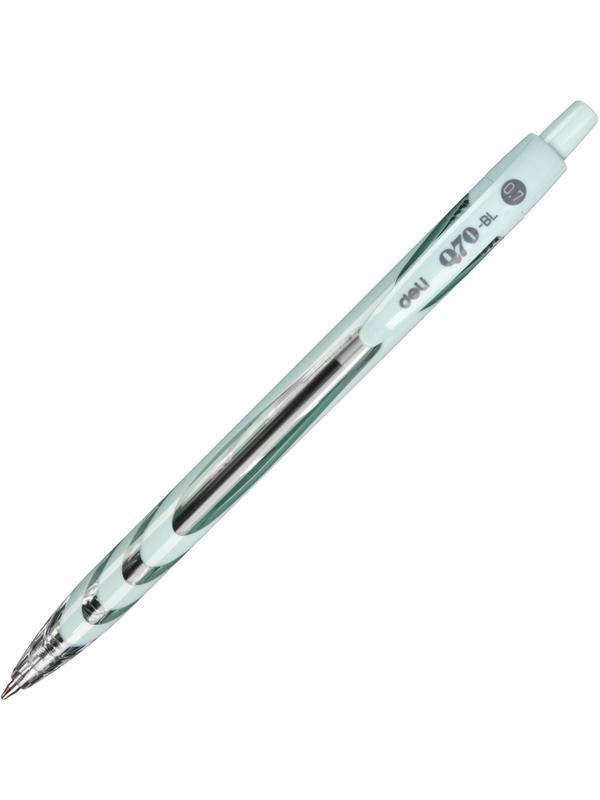 Ручка шариковая автомат. Deli  шарик0,7мм,нескольз,син, в асс EQ70-BL