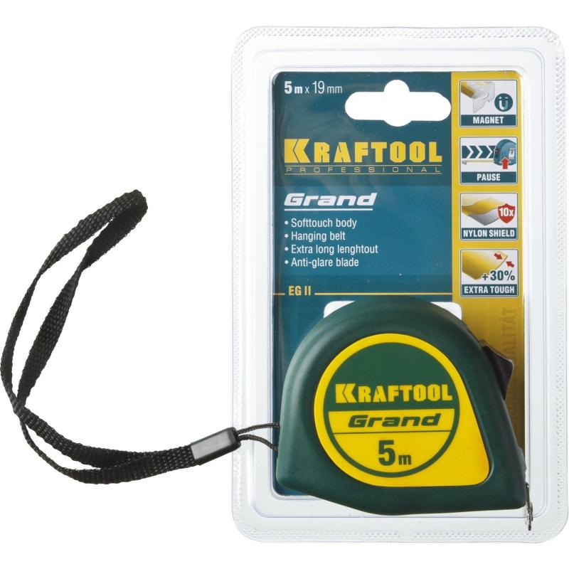 Рулетка KRAFTOOL  Grand, 5 м х 19 мм (34022-05-19)