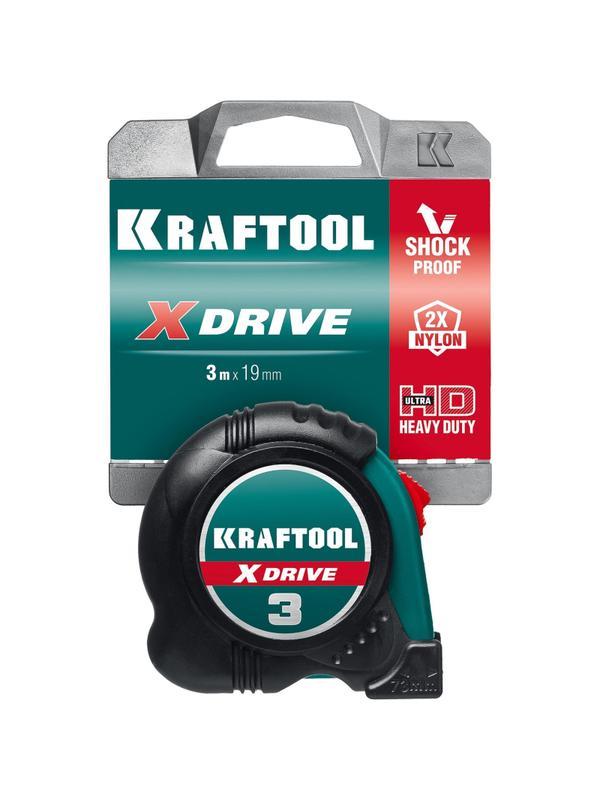 Рулетка KRAFTOOL  X-Drive, 3 м х 19 мм (34122-03-19)