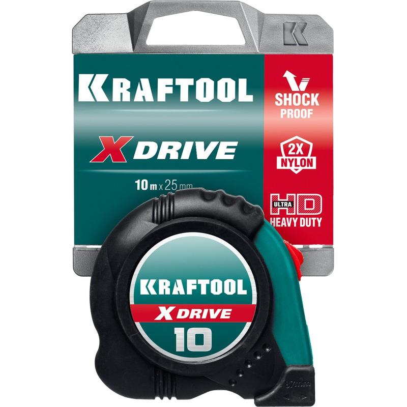 Рулетка KRAFTOOL  X-Drive, 10 м х 25 мм (34122-10)