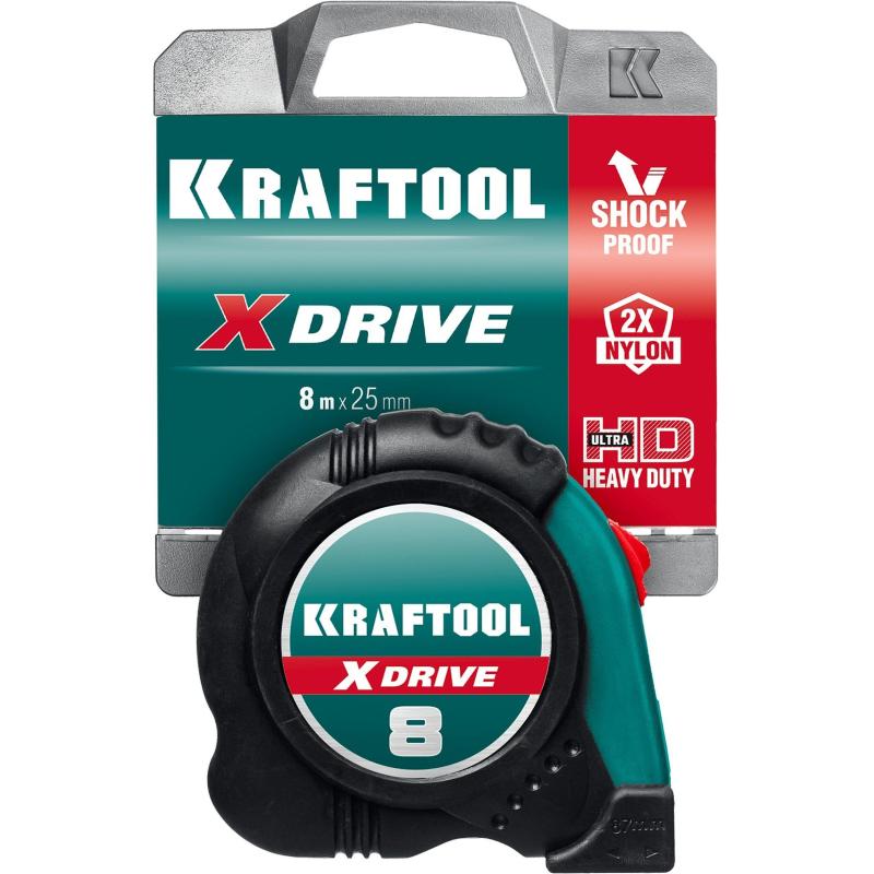 Рулетка KRAFTOOL  X-Drive, 8 м х 25 мм (34122-08)