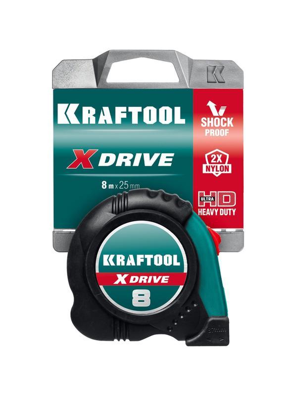 Рулетка KRAFTOOL  X-Drive, 8 м х 25 мм (34122-08)