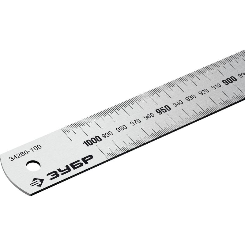 Линейка усиленная нержавеющая ЗУБР  Про-100, длина 1.0 м (34280-100)