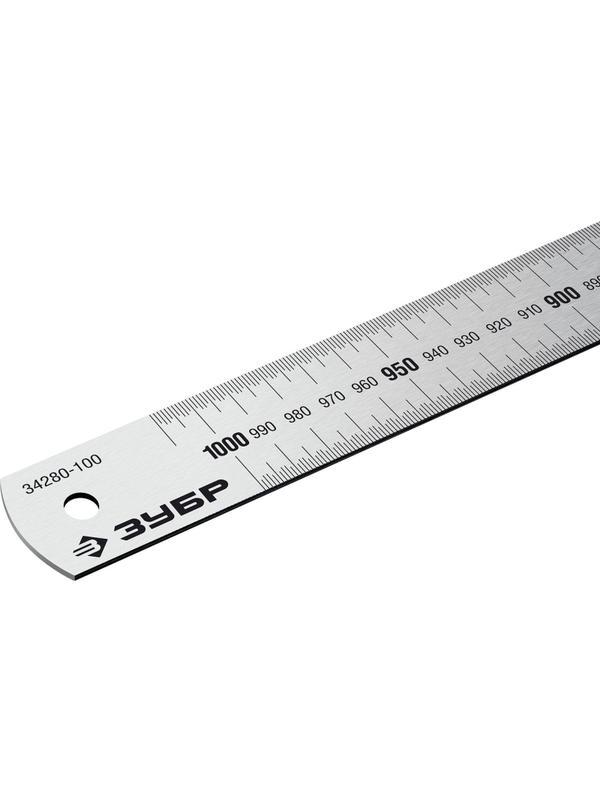 Линейка усиленная нержавеющая ЗУБР  Про-100, длина 1.0 м (34280-100)