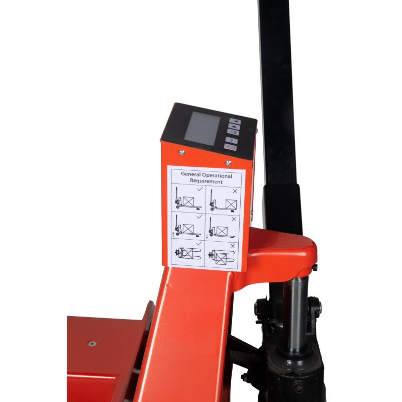 Тележка гидравлическая 2500 кг 1150 мм TOR CBY-CW2 с весами (ПУ колеса)