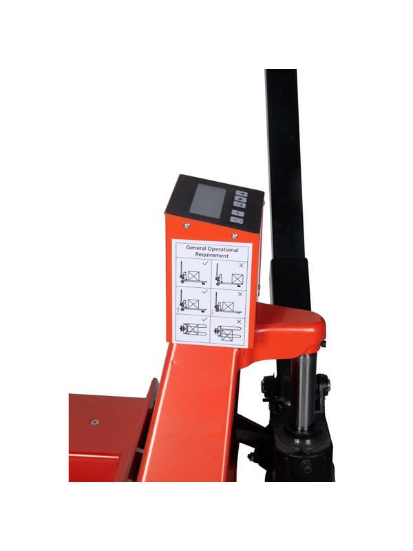 Тележка гидравлическая 2500 кг 1150 мм TOR CBY-CW2 с весами (ПУ колеса)