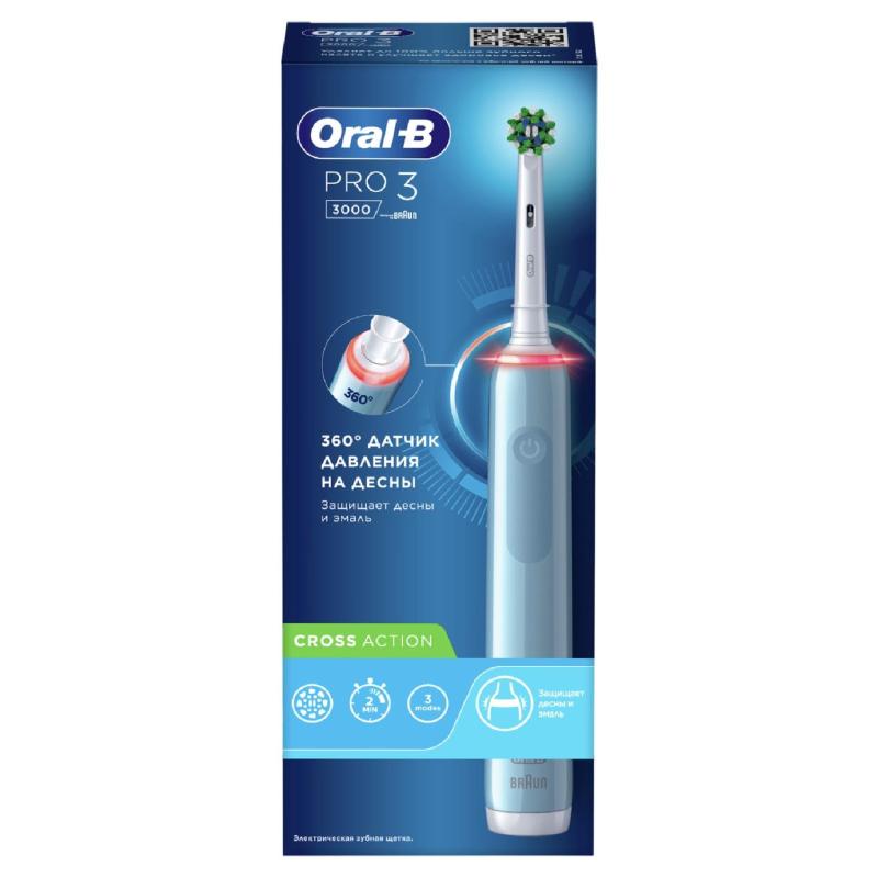 Зубная щетка Oral-B Pro 3 (3000)/D505.513.3 Голубая 3 режима