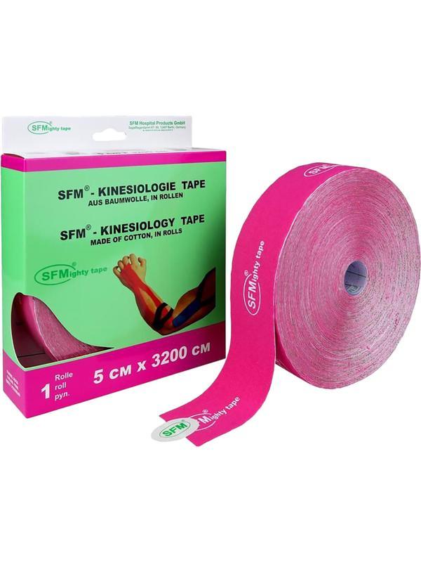 Тейп кинезио, хлопковая основа, 5х3200 см , розовый, SFM-Plaster