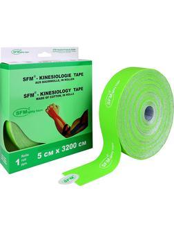 Тейп кинезио, хлопковая основа, 5х3200 см, зелен, SFM-Plaster