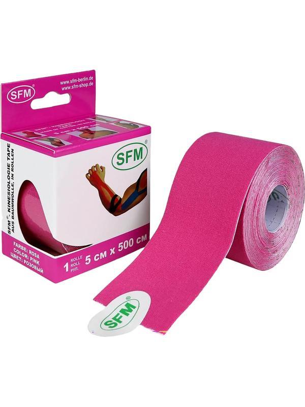 Тейп кинезио, нейлоновая основа, 5х500 см, розовый, SFM-Plaster