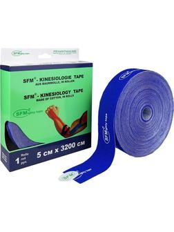 Тейп кинезио, хлопковая основа, 5х3200 см, синий, SFM-Plaster