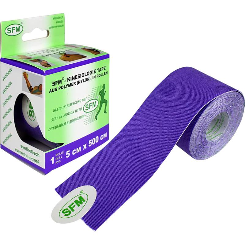 Тейп кинезио, нейлоновая основа, 5х500 см, фиол  SFM-Plaster