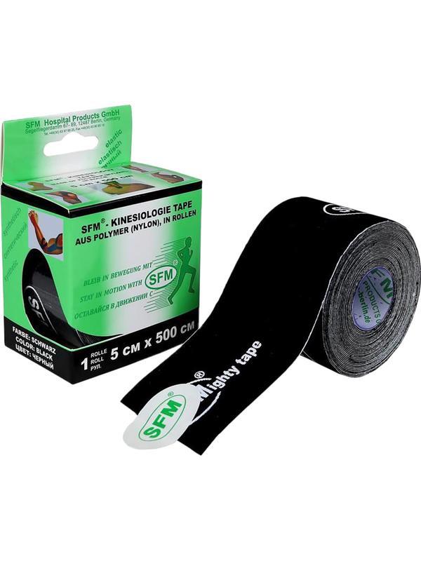 Тейп кинезио, нейлоновая основа, 5х500 см, черн, SFM-Plaster