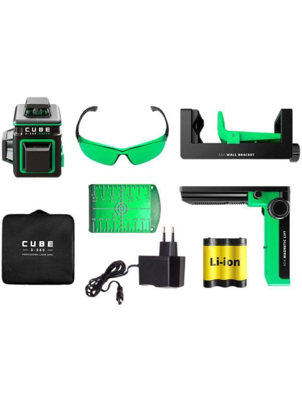 Уровень лазерный ADA CUBE 3-360 GREEN Home Еdition (Online product), А00566