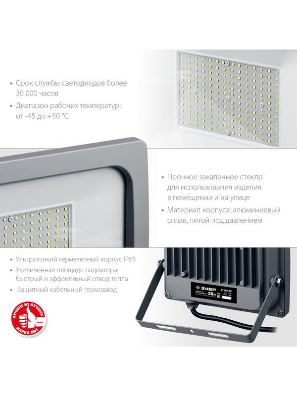 ЗУБР ПСВ-150, 150 Вт, 6500K, IP 65, светодиодный прожектор, Профессионал (57140-150)