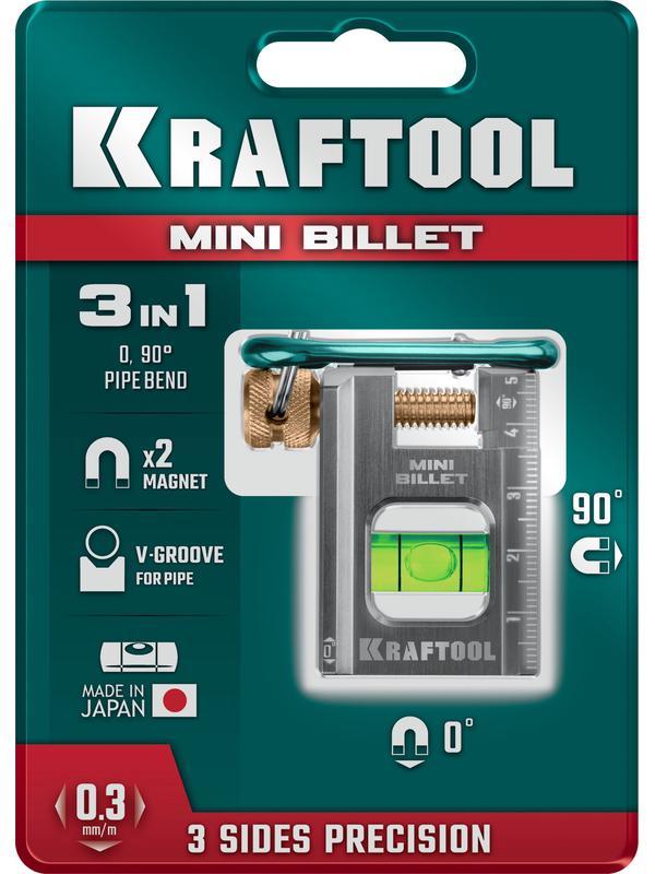 KRAFTOOL MINI BILLET 50 мм, брусковый магнитный уровень (34791)