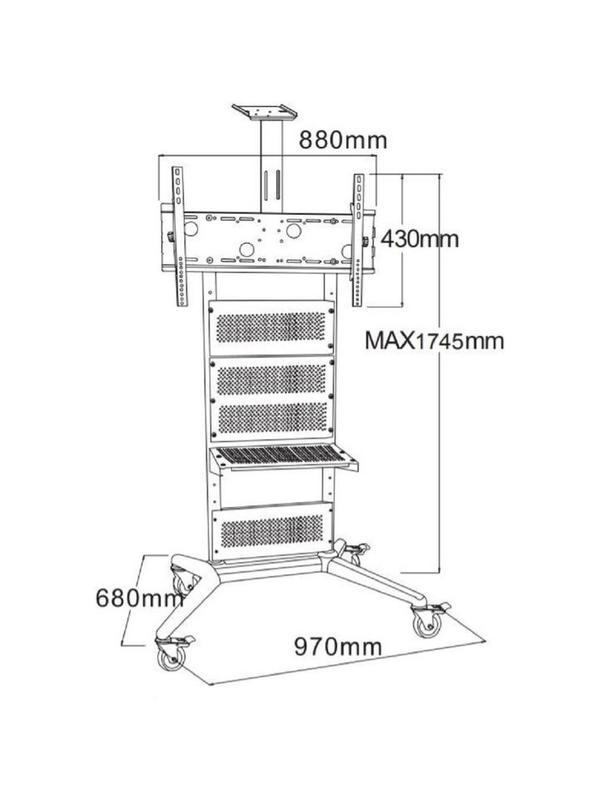 Стойка мобильная Wize Pro [M75]32'-75',Max VESA 800x400мм/наклон+15/-15 гр