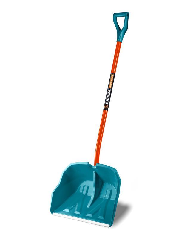 GRINDA Alu-600, ширина 590 мм, пластиковая, с алюминиевой планкой, V-ручка, снеговая лопата, PROLine (39942)