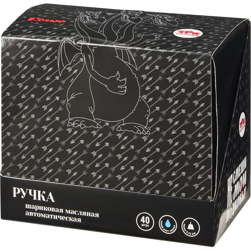 Ручка шариковая автомат. Комус Три Богатыря лин0,35мм,манж,масл,синяя