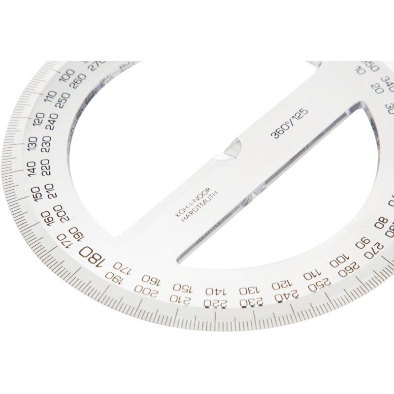 Транспортир 360/125 прозрачн.пластик 746328 пакет с подв 074632800000