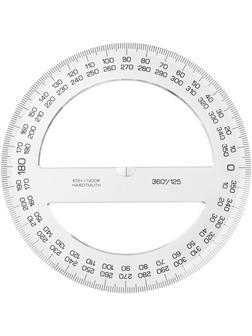Транспортир 360/125 прозрачн.пластик 746328 пакет с подв 074632800000