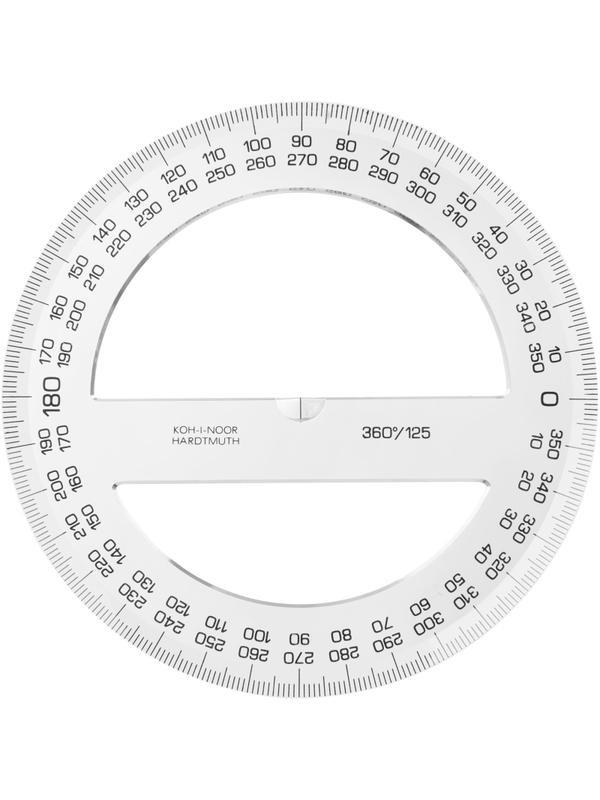 Транспортир 360/125 прозрачн.пластик 746328 пакет с подв 074632800000