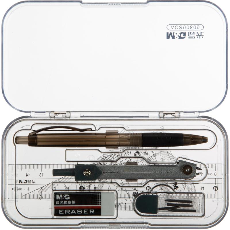 Набор чертежный M&G, 8 предметов, в металлической коробке