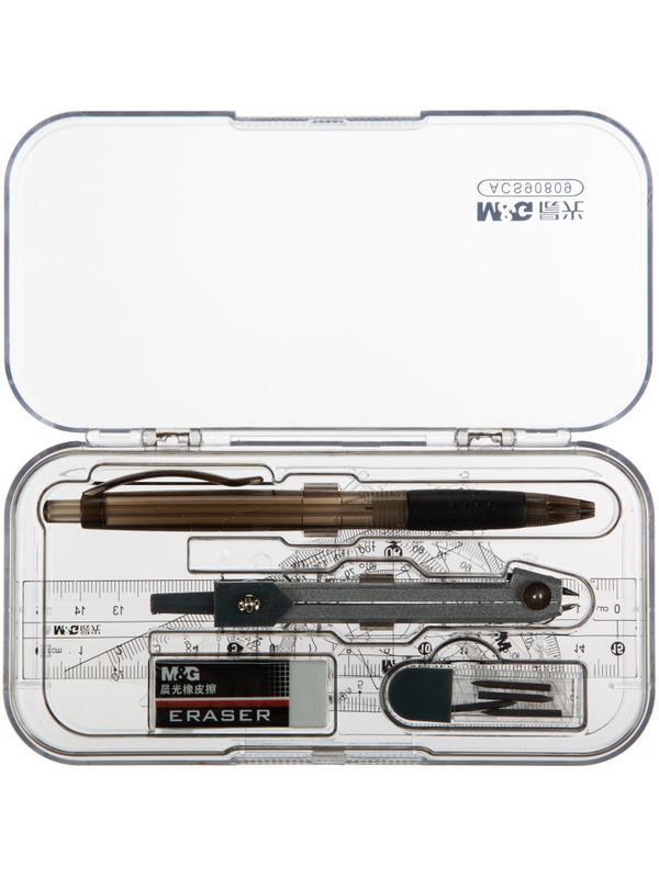 Набор чертежный M&G, 8 предметов, в металлической коробке