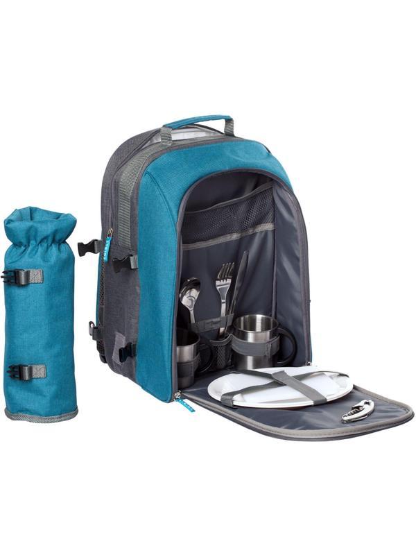 Набор д/ пикника с посудой Fridag на 2 персоны, серый с голубым, 3900.14