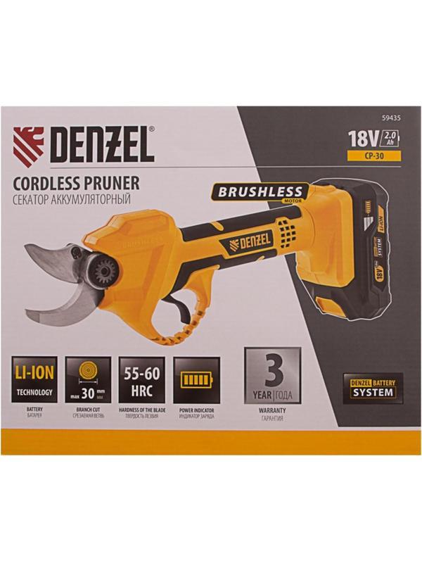 Секатор аккумуляторный Denzel CP-30 18В Li-Ion 59435
