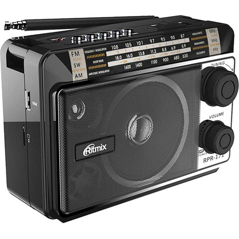 Радиоприемник Ritmix RPR-171, FM/AM/SW,  USB/MicroSD