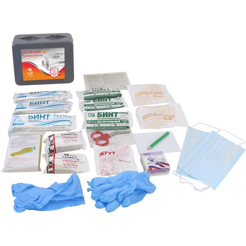 Аптечка первой помощи автомобильная ф.38. 54054 пр. №260н пластик.бокс