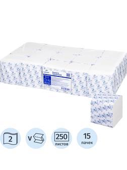 Бумага туалетная д/дисп Luscan Professional 2слбелцел250л15 пач/уп