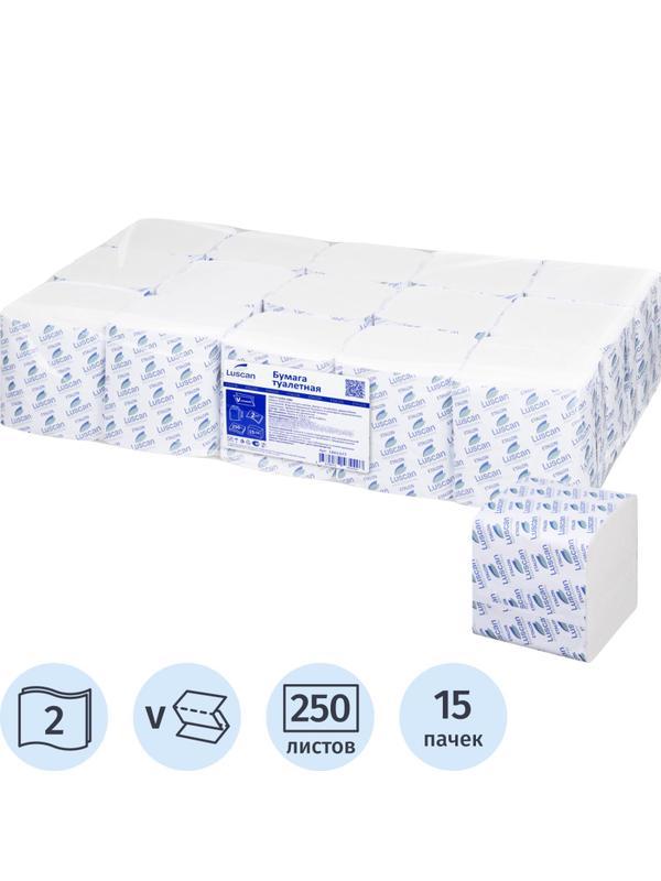 Бумага туалетная д/дисп Luscan Professional 2слбелцел250л15 пач/уп