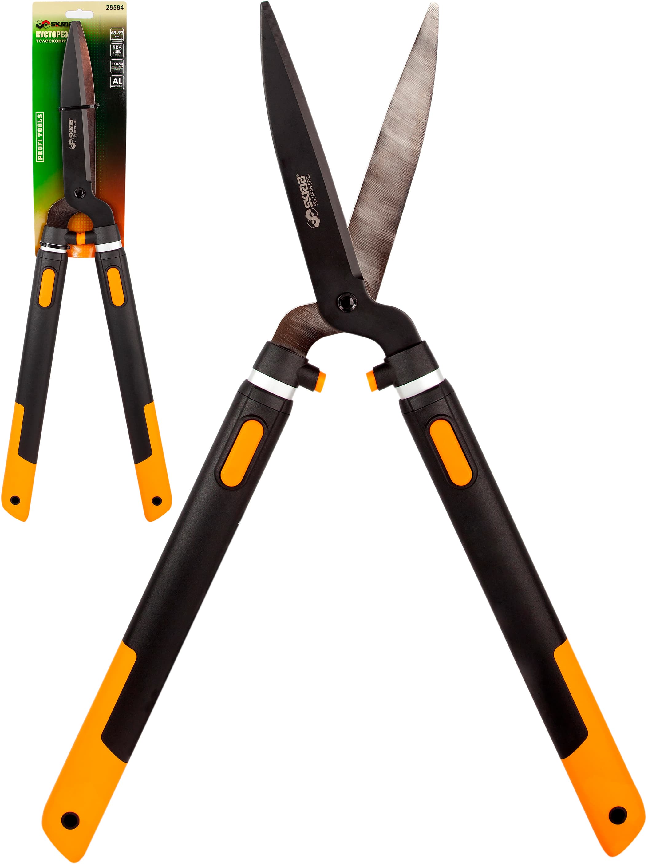 Кусторез садовый Skrab 28584 ручной лезвие тефлоновое / 680/930 мм.