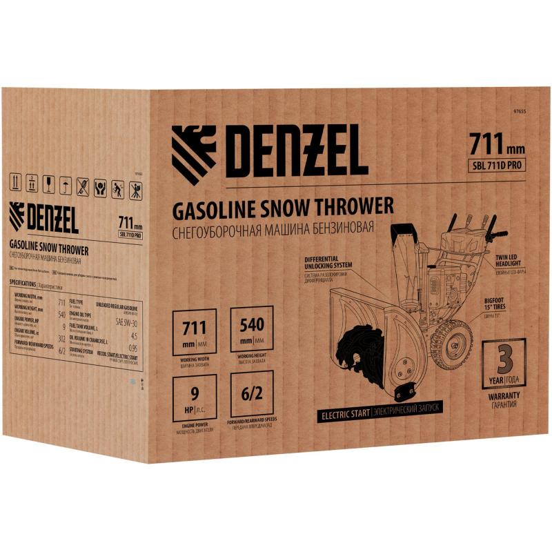 Снегоотбрасыватель Denzel SBL 711D PRO 302cc эл.старт фара