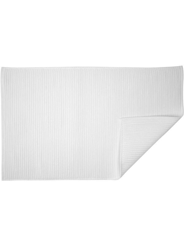 Коврик для ванной фактурный белого цвета из коллекции Essential, 50х80 см