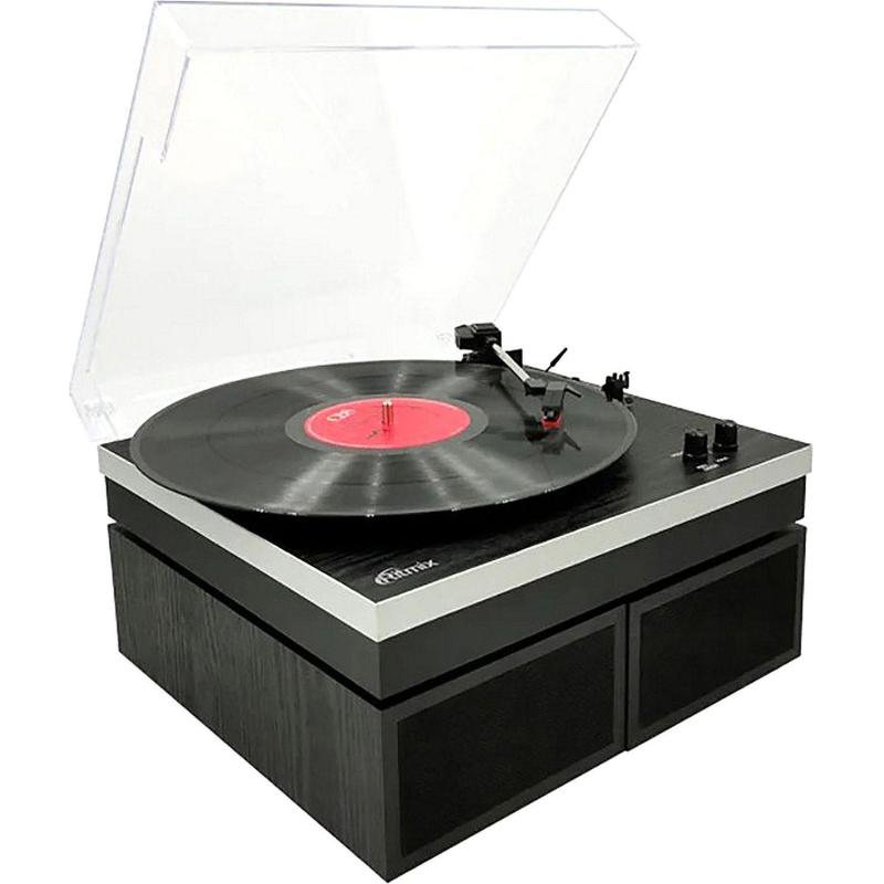 Виниловый проигрыватель Ritmix LP-380B Black Wood, Bluetooth, колонки
