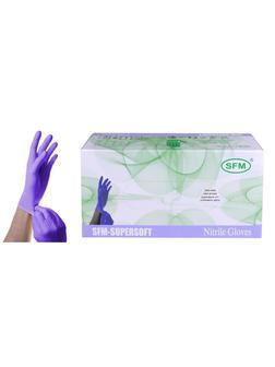 Перчатки нитрил. н/о,текстур,SFM (S)100п/уп.,фиолетово-голубые