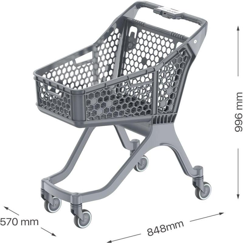 Тележка покупательская EVR_SURF S пластик. серая, задн.ст. серая RAL 7024