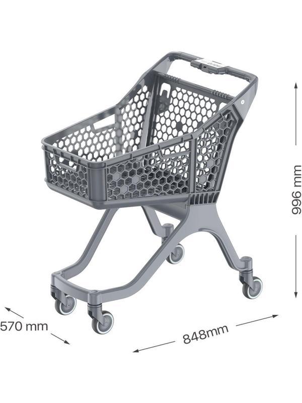Тележка покупательская EVR_SURF S пластик. серая, задн.ст. серая RAL 7024