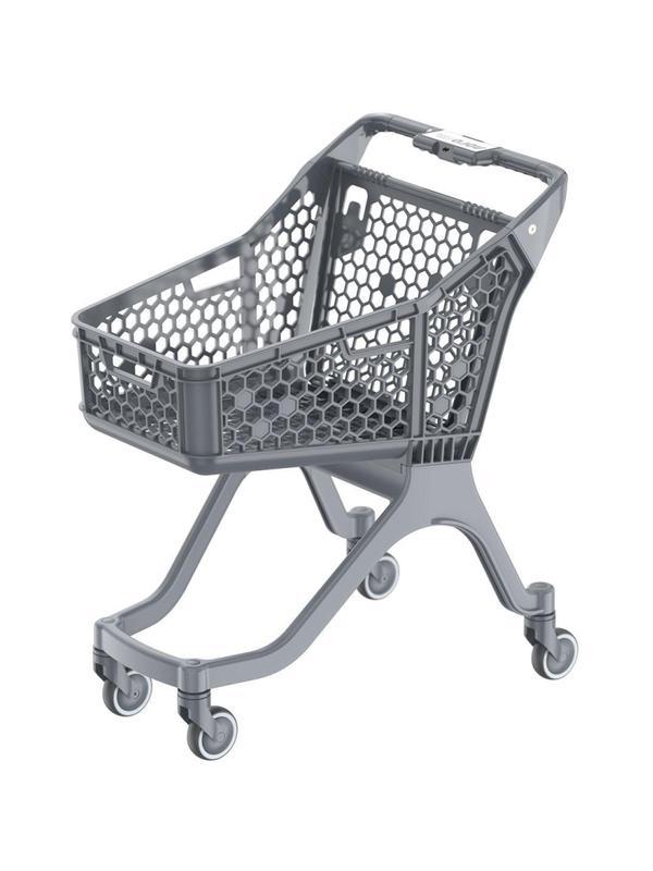 Тележка покупательская EVR_SURF S пластик. серая, задн.ст. серая RAL 7024