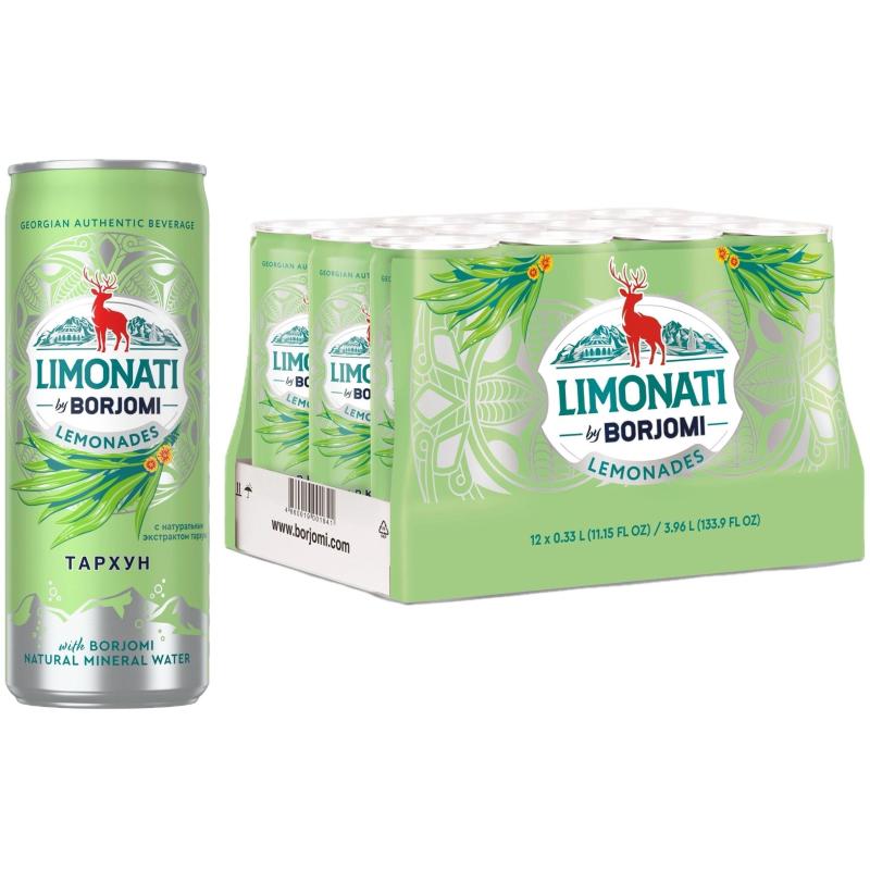 Напиток Боржоми газированный Тархун ж/б, 0.33 л